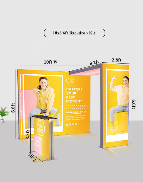Exhibidor modular de caja de luz SEG de 3 metros para ferias comerciales - Modelo 1