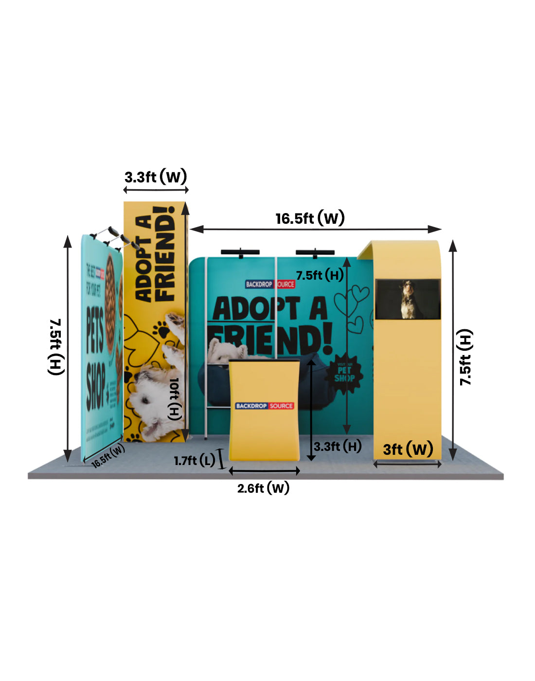 Kits de stand modular de 20 pies x 20 pies - Modelo 01