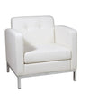 Office Star Work Smart Wall Street Faux Leather Low-Back Club Chair - White