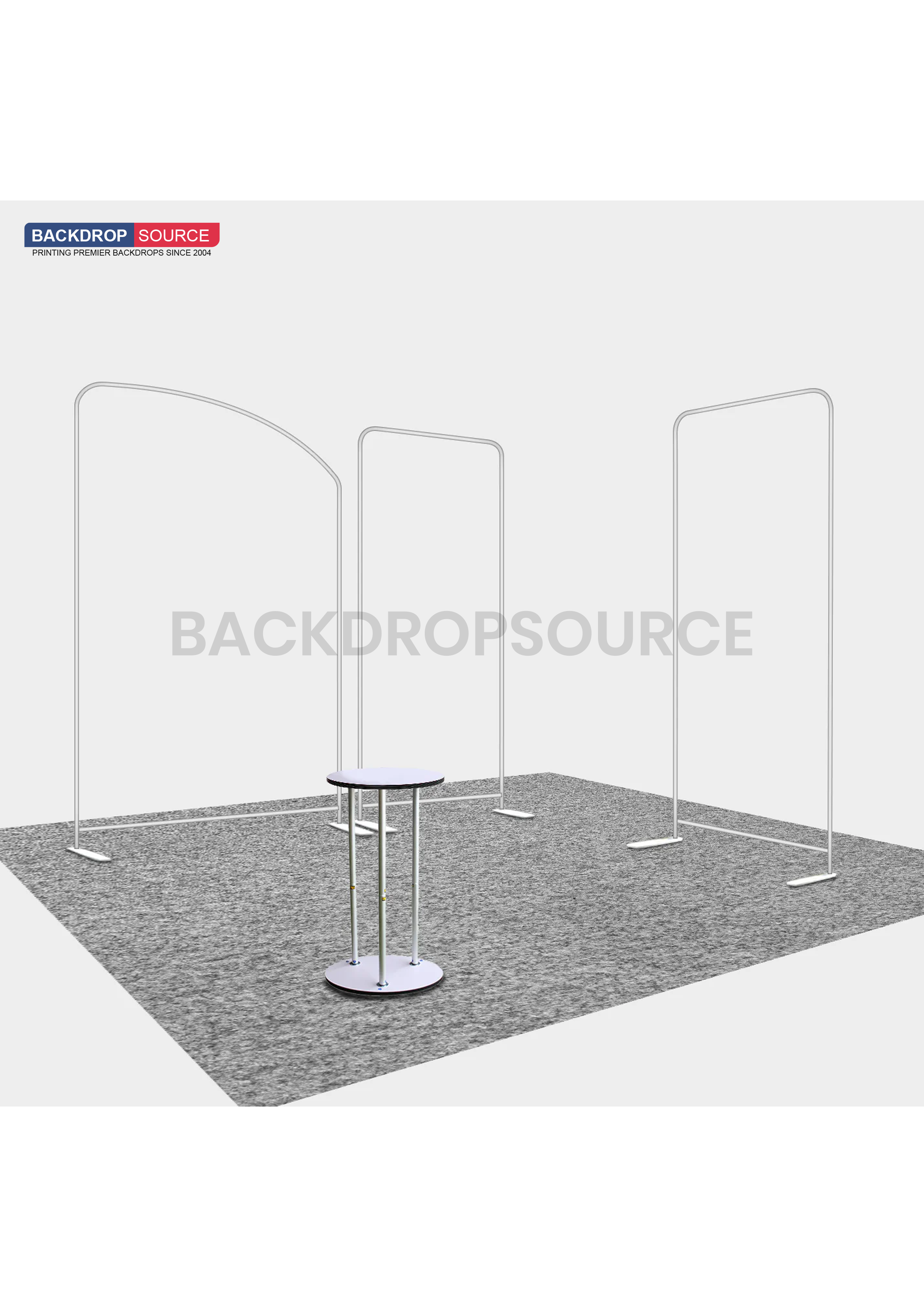 10ft Wide Premium Modular Exhibition Booth Kit with TV Display