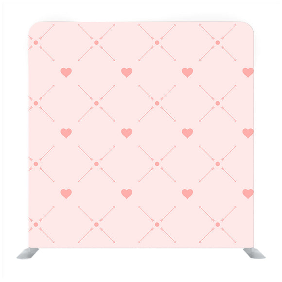 Pattern of Pink Hearts and Arrows on Paper with Watercolor Texture Media wall - Backdropsource