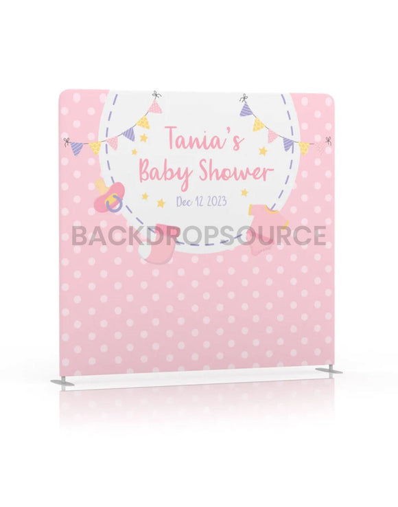Fondo para baby shower con rubor y banderines