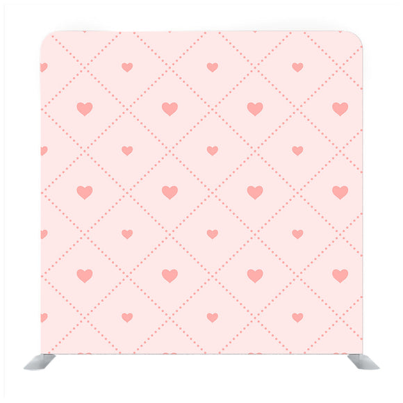 Pink  hearts on baby pink background Media wall - Backdropsource