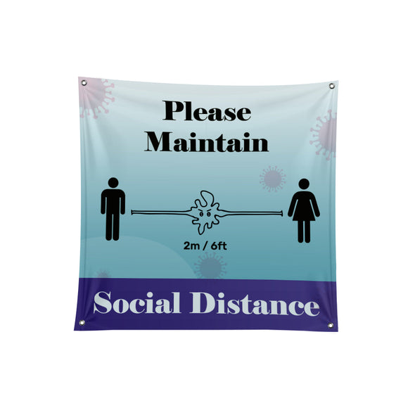 Social Distancing Fabric Banner - 02 - Backdropsource
