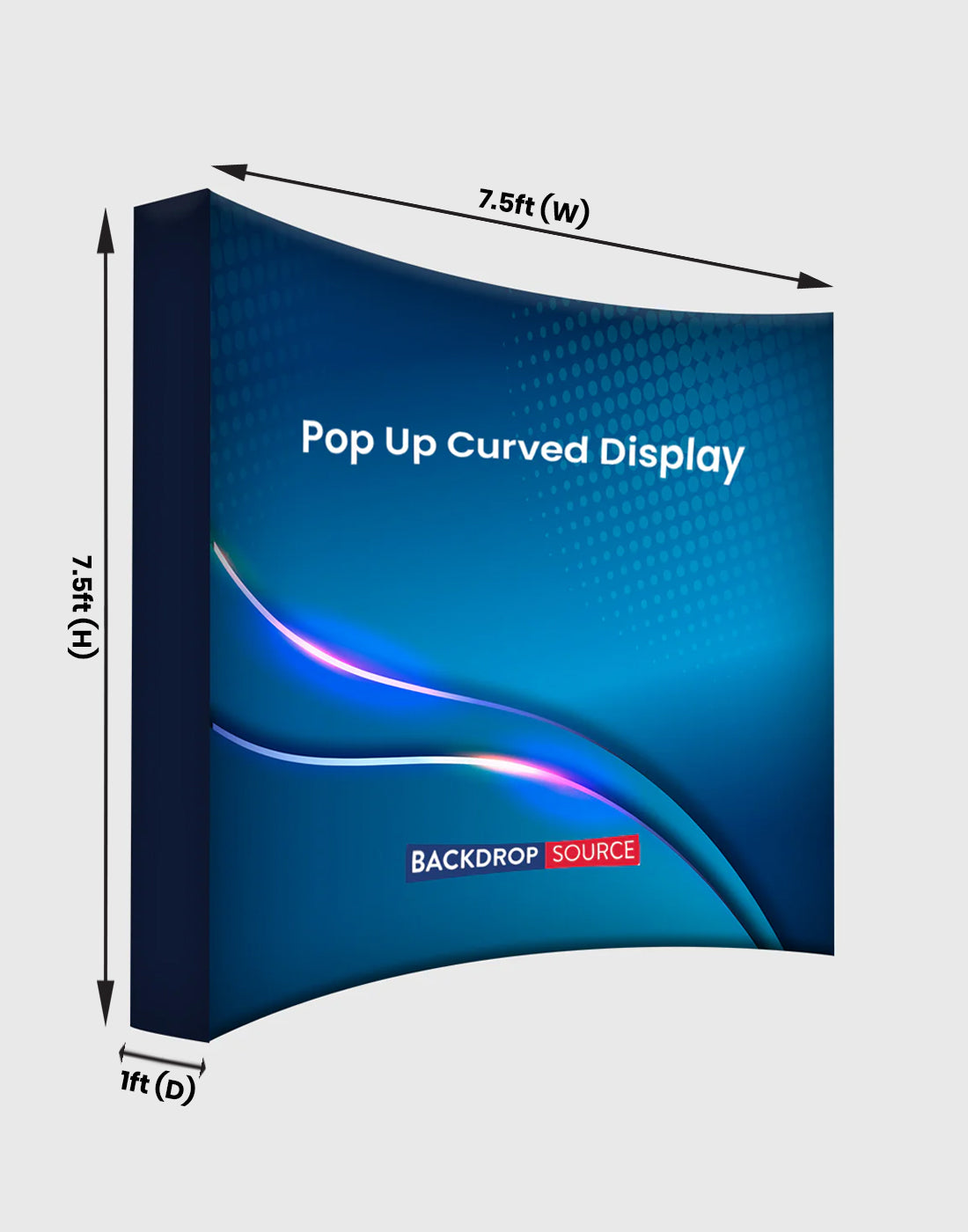 Pared multimedia curva emergente con velcro