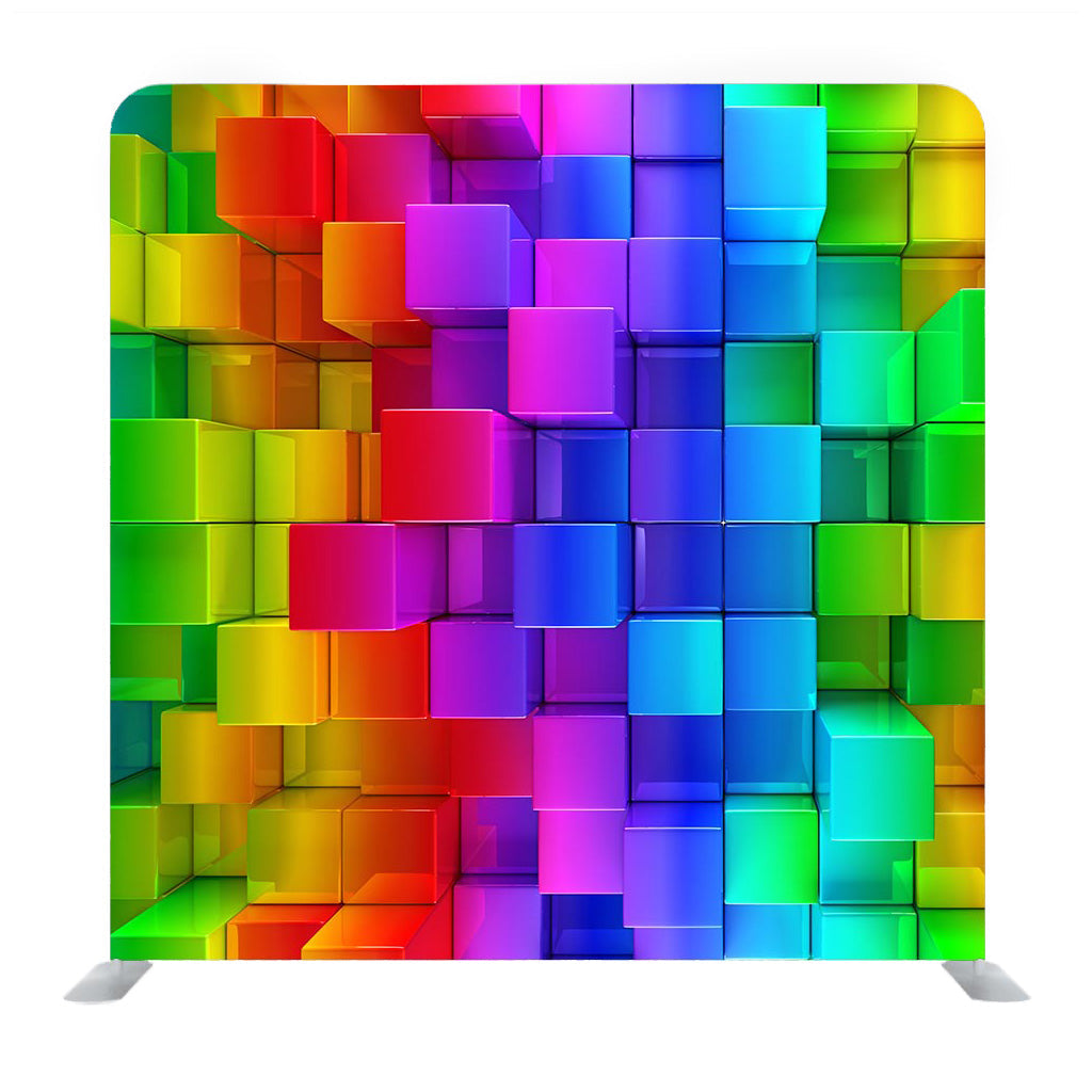 Rainbow of Colorful Boxes Media Wall - Backdropsource