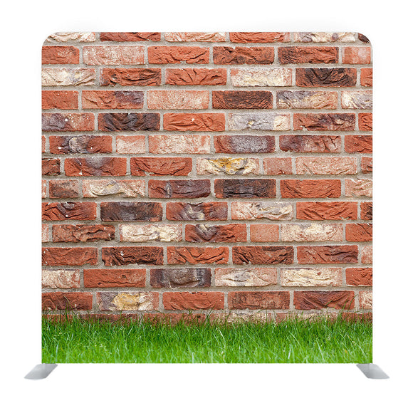 Red Concreate with grass Media wall - Backdropsource