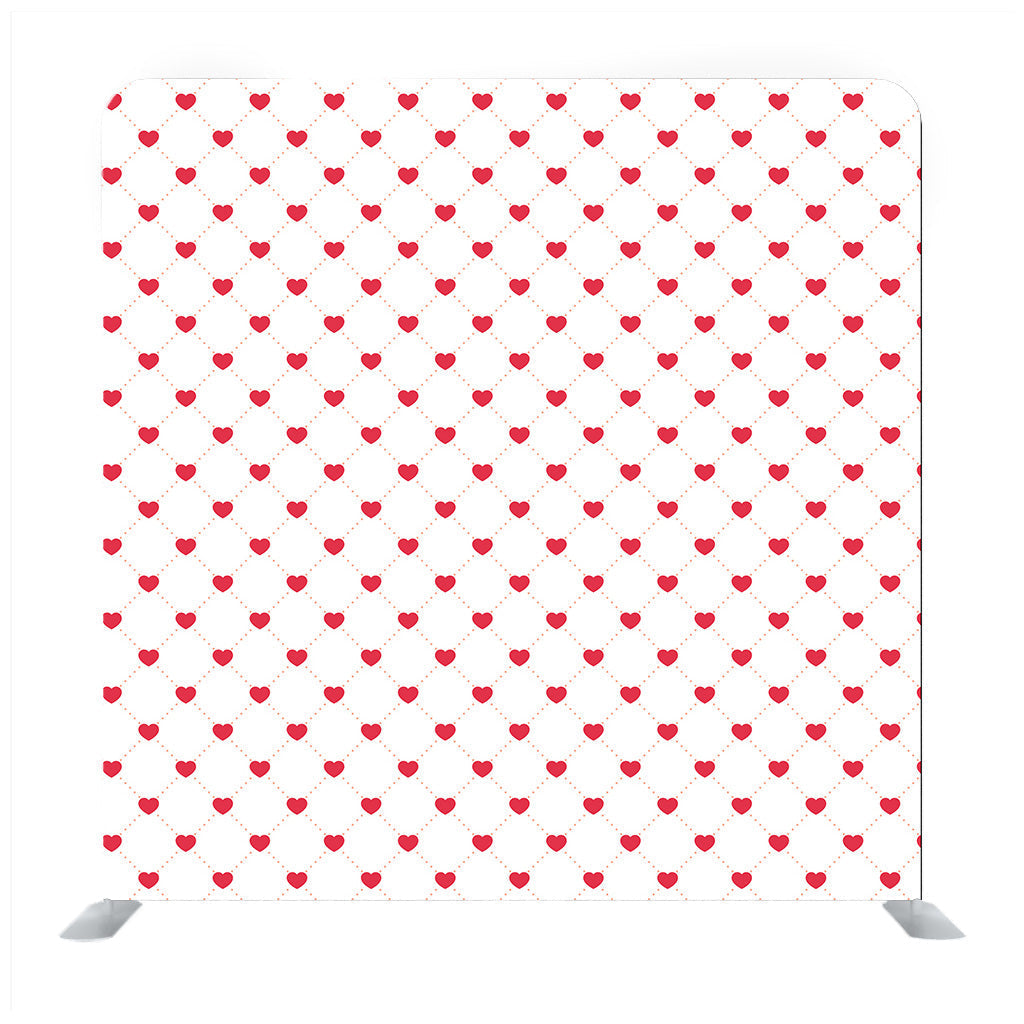 Red Heart Pattern With White Background Media wall - Backdropsource