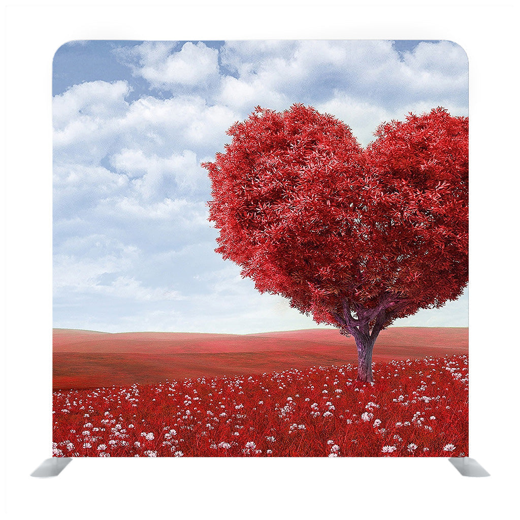 Red Heart Tree Media Wall Backdrop - Backdropsource