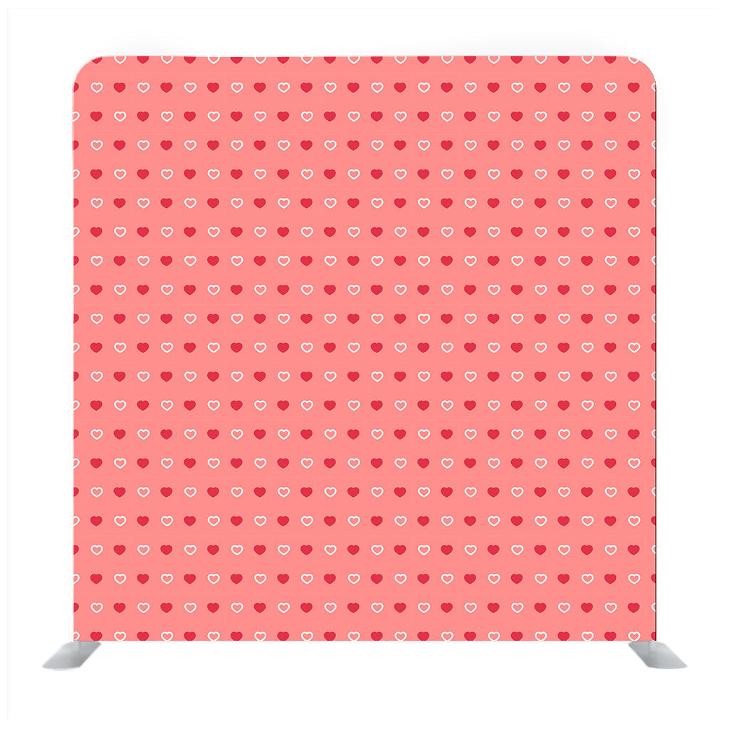 Red and White Tiny Heart Pattern with Pink Background Media wall - Backdropsource