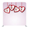 Red Bordered Love Hearts Hanging On The White Wall Media Wall - Backdropsource