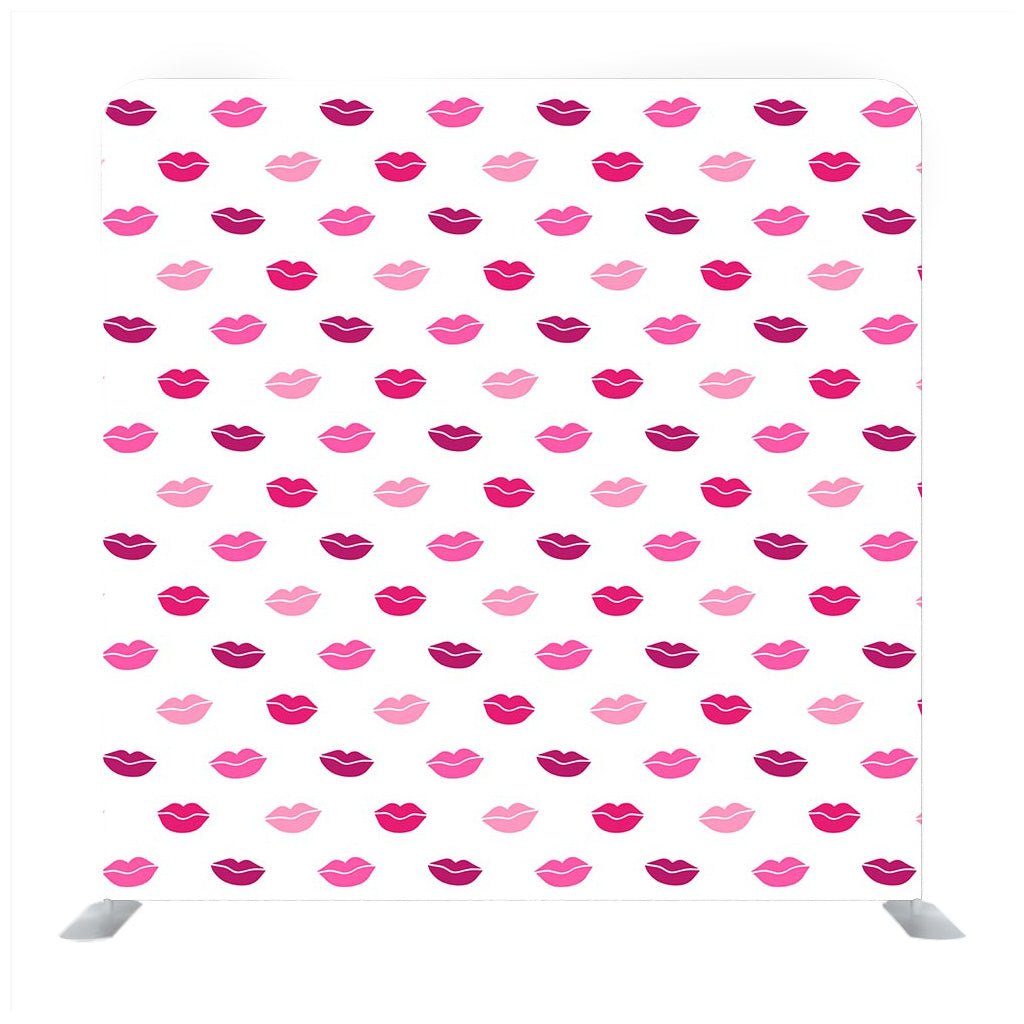 Red pink lips pattern in cartoon media wall - Backdropsource
