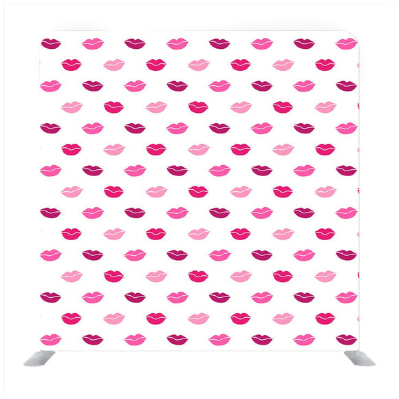 Red pink lips pattern in cartoon media wall - Backdropsource