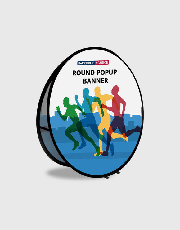 Banners emergentes redondos (impresos a doble cara)