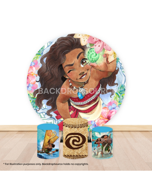 Pre Designed Round Backdrop Kits with Counter for Birthday Parties & Event
