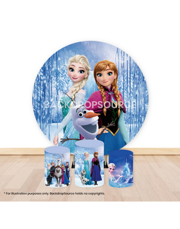 Pre Designed Round Backdrop Kits with Counter for Birthday Parties & Event