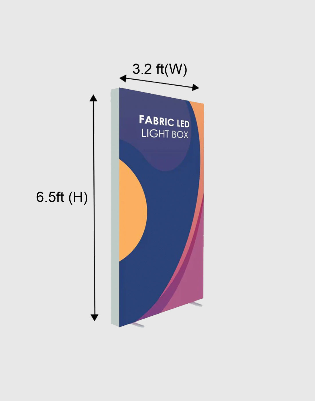 Exhibidor de caja de luz LED de tela sin marco SEG - 3,2 pies de ancho x 6,5 pies de alto