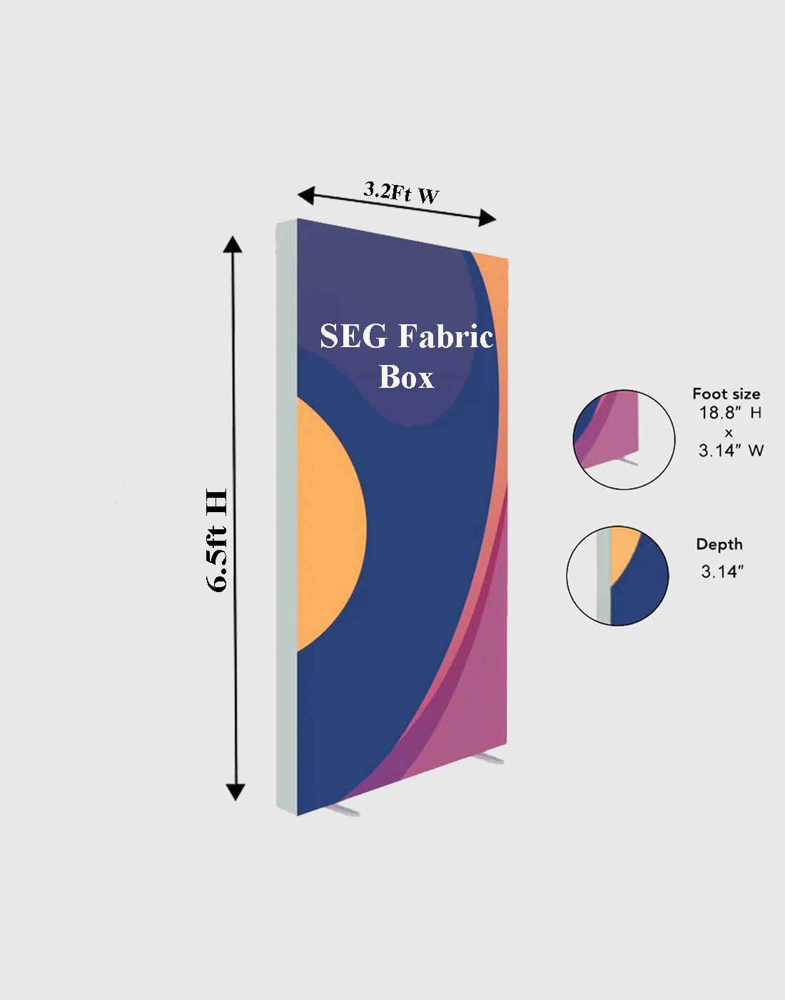 Pared multimedia de tela SEG - 3,2 pies x 6,5 pies