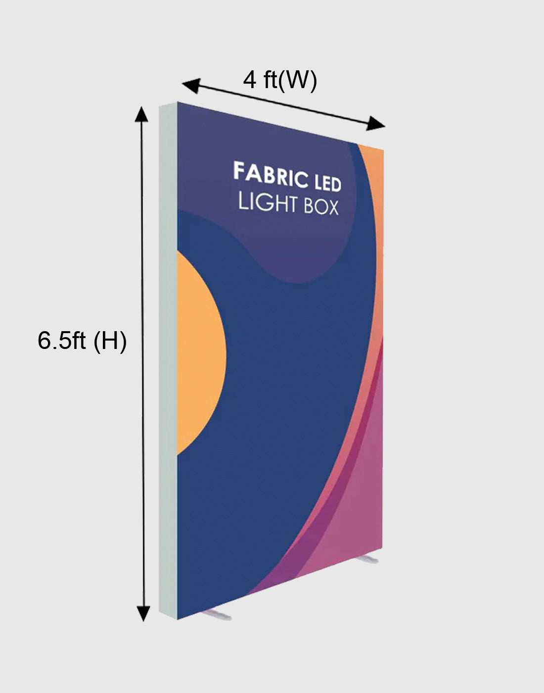 Exhibidor de caja de luz LED de tela sin marco SEG - 4 pies de ancho x 6,5 pies de alto