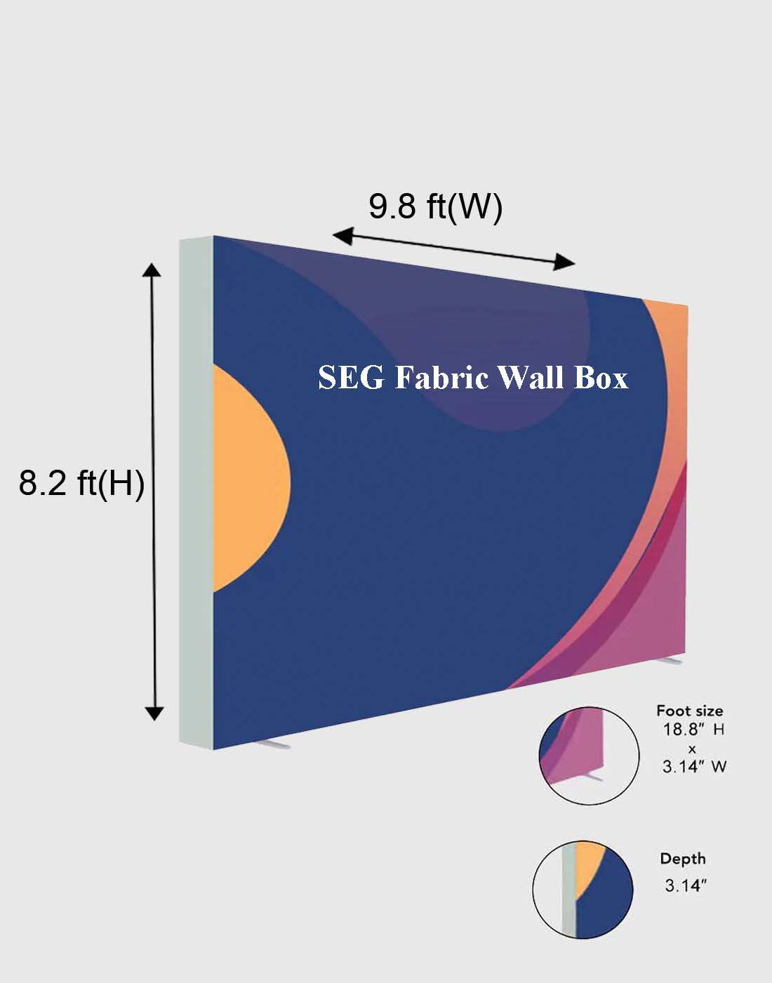 Pared multimedia de tela SEG - 9,8 pies