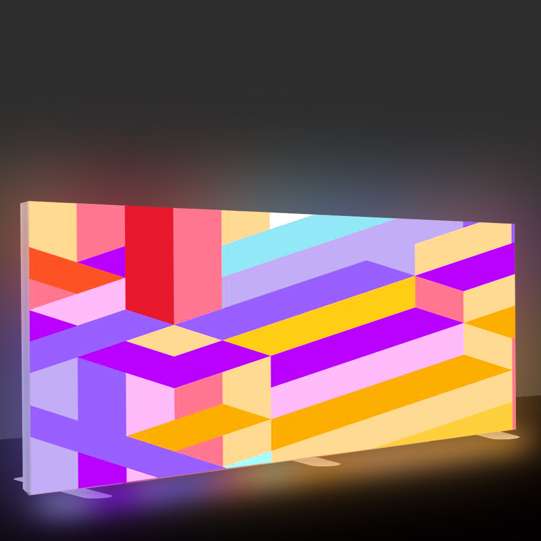 Exhibidor de caja de luz LED de tela sin marco SEG - 5 m de ancho x 2,5 m de alto