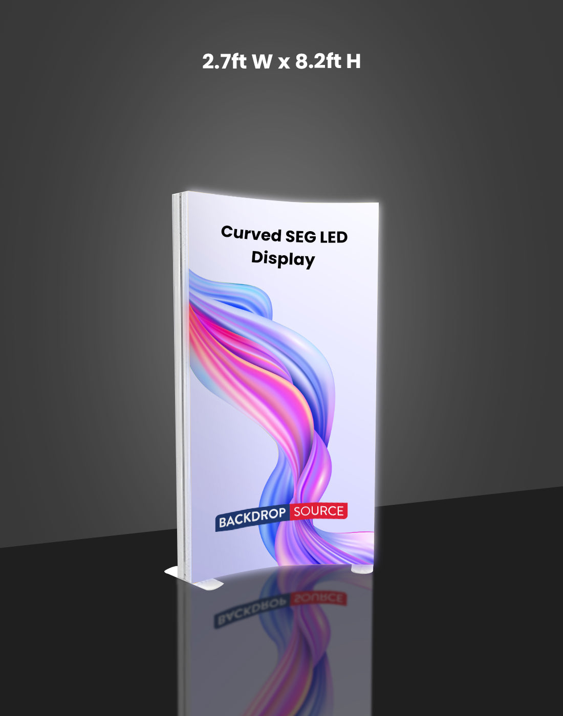 Exhibición de caja de luz LED de tela SEG curva