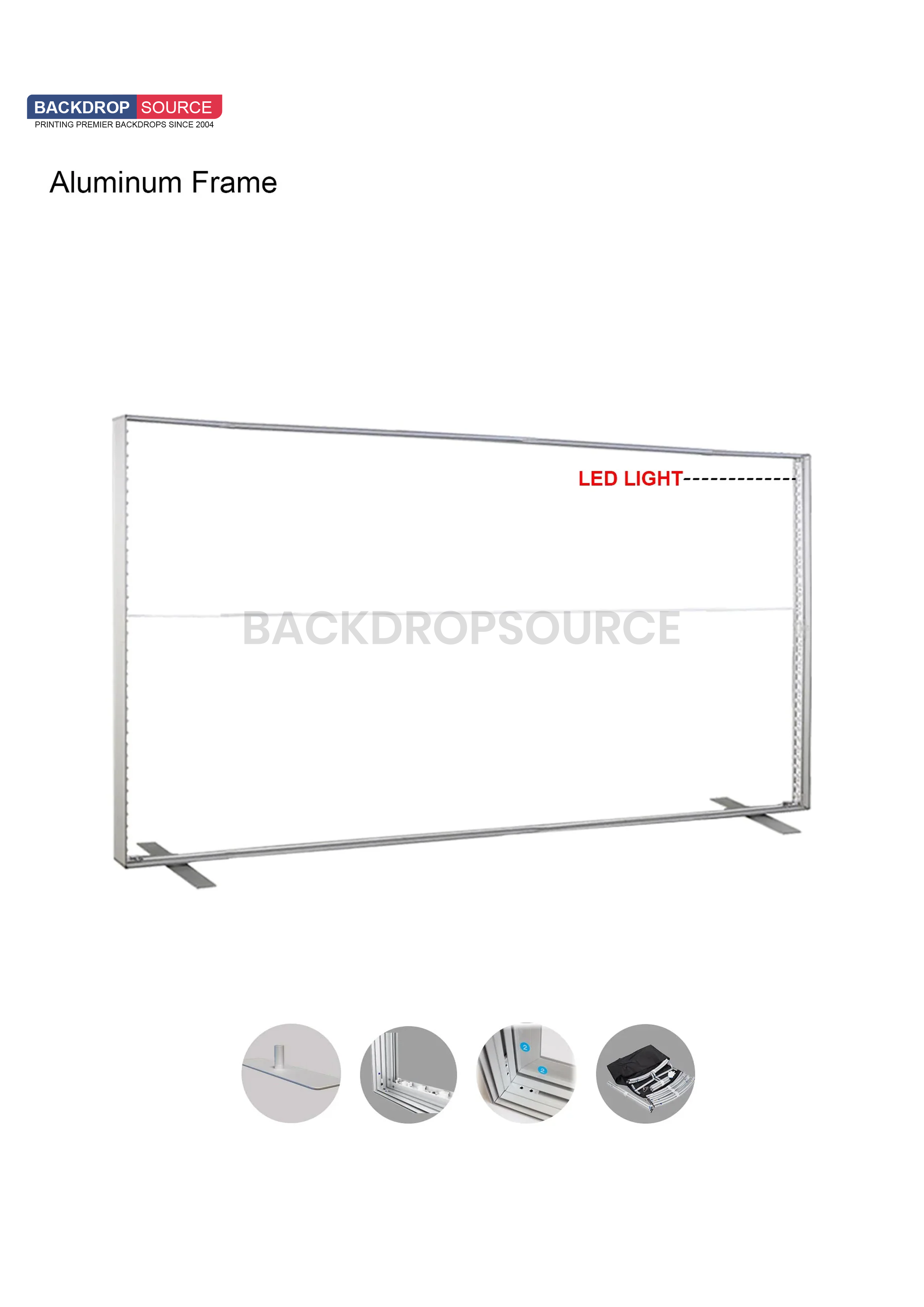 Exhibición de caja de luz LED de tela sin marco SEG - 20 pies de ancho