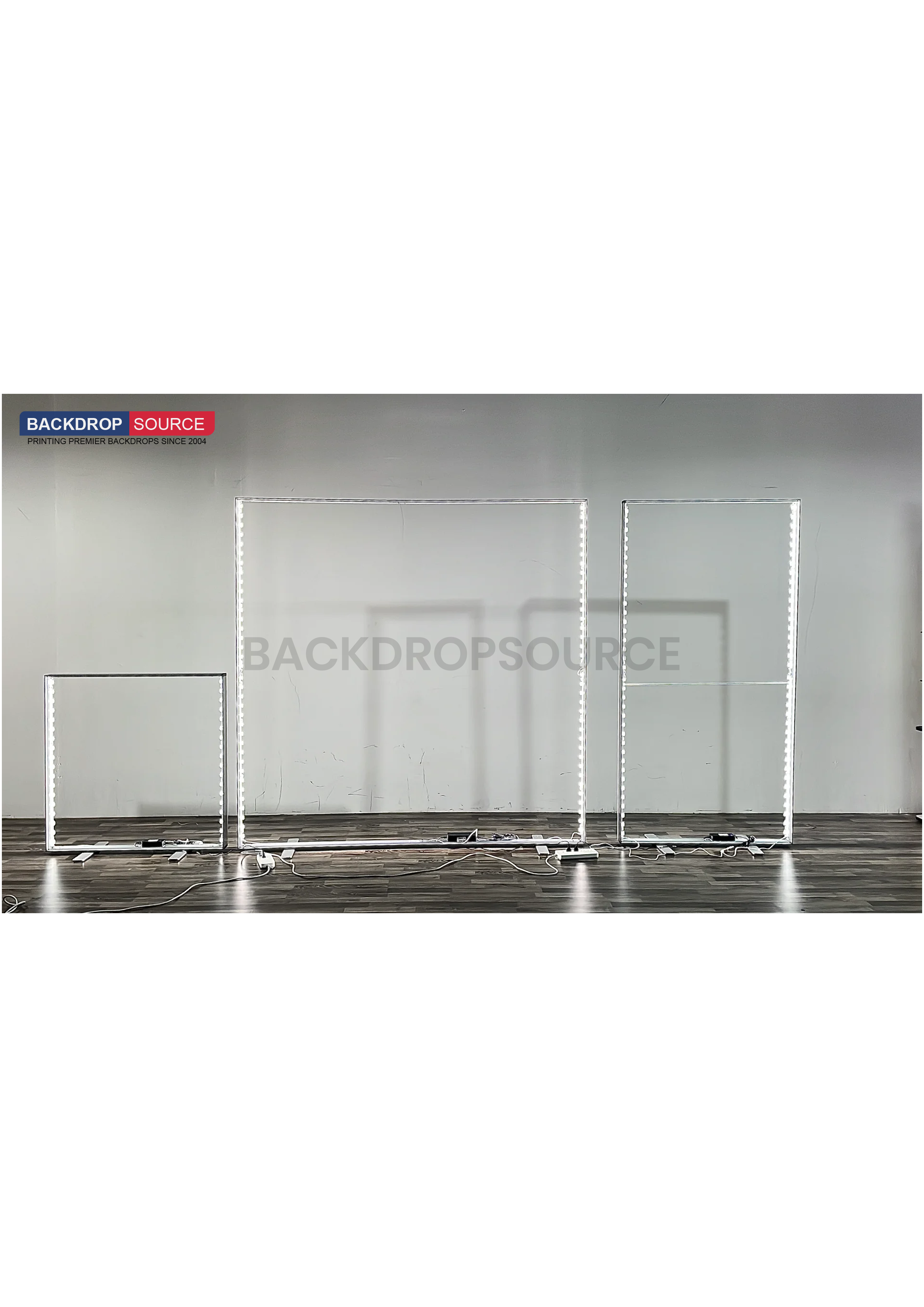 Exhibidor de caja de luz LED de tela sin marco SEG - 2,4 m de ancho x 2,4 m de alto