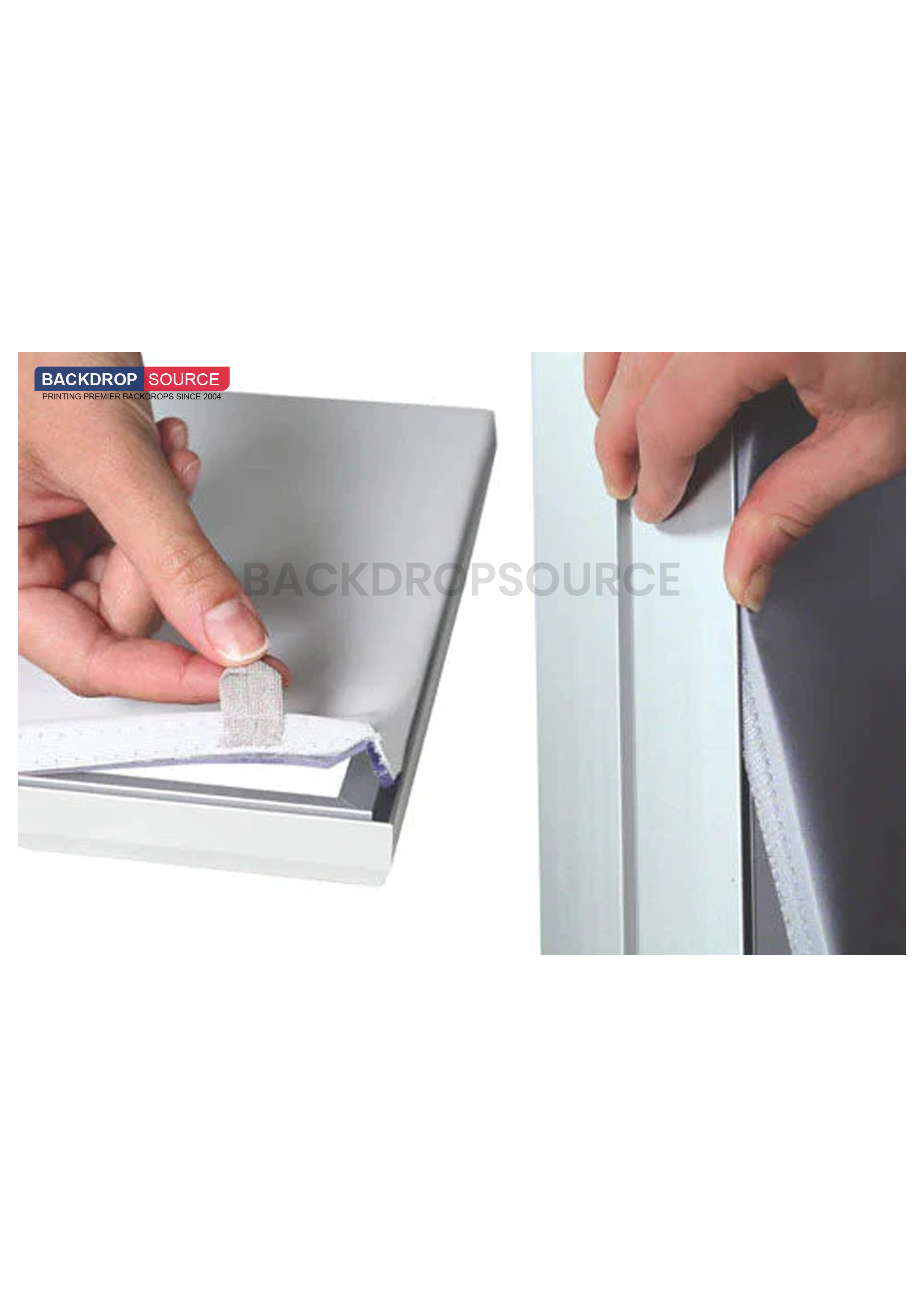 Exhibidor de caja de luz LED de tela sin marco SEG - 2,4 m de ancho x 2,4 m de alto