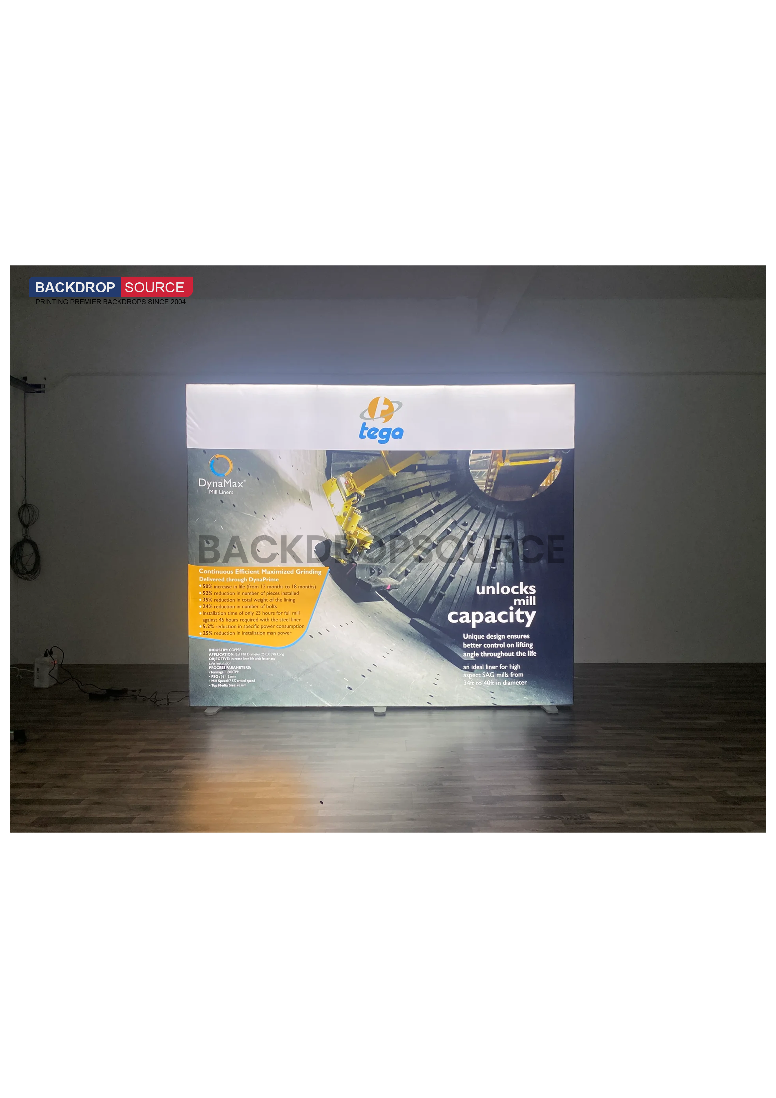 Exhibidor de caja de luz LED de tela sin marco SEG - 2,4 m de ancho x 2,4 m de alto