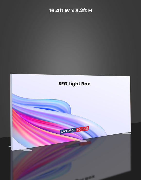 Exhibidor de caja de luz LED de tela sin marco SEG - 5 m de ancho x 2,5 m de alto
