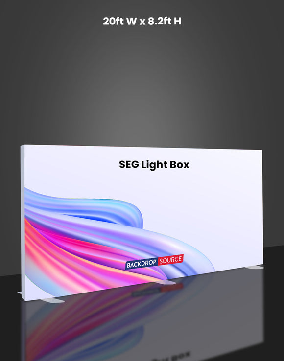 Exhibición de caja de luz LED de tela sin marco SEG - 20 pies de ancho