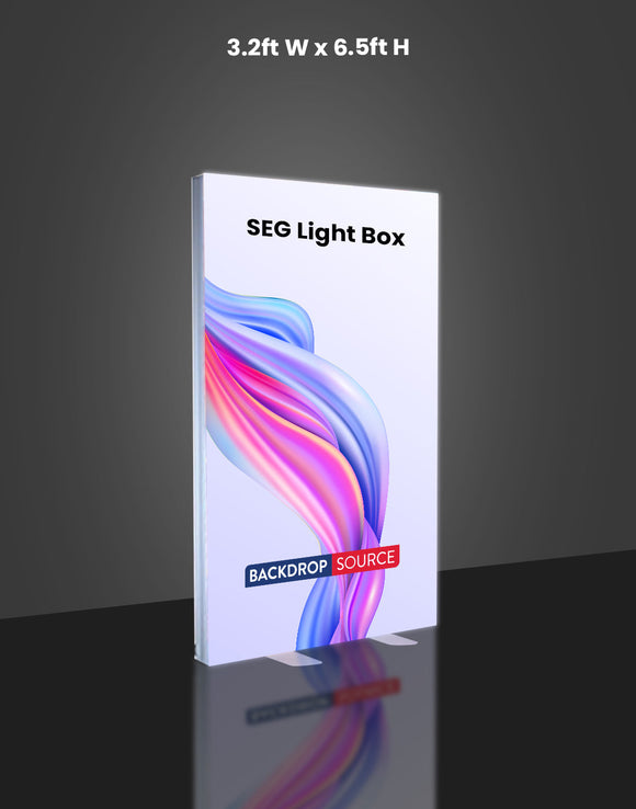 Exhibidor de caja de luz LED de tela sin marco SEG - 3,2 pies de ancho x 6,5 pies de alto