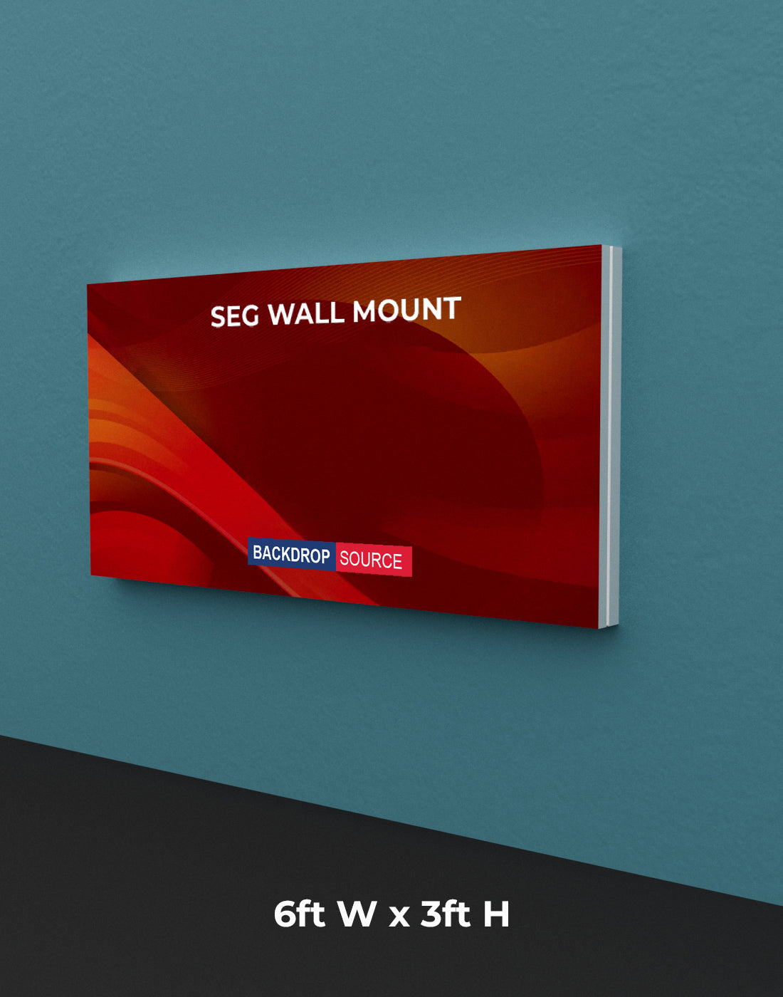 Expositor de tela SEG montado en la pared