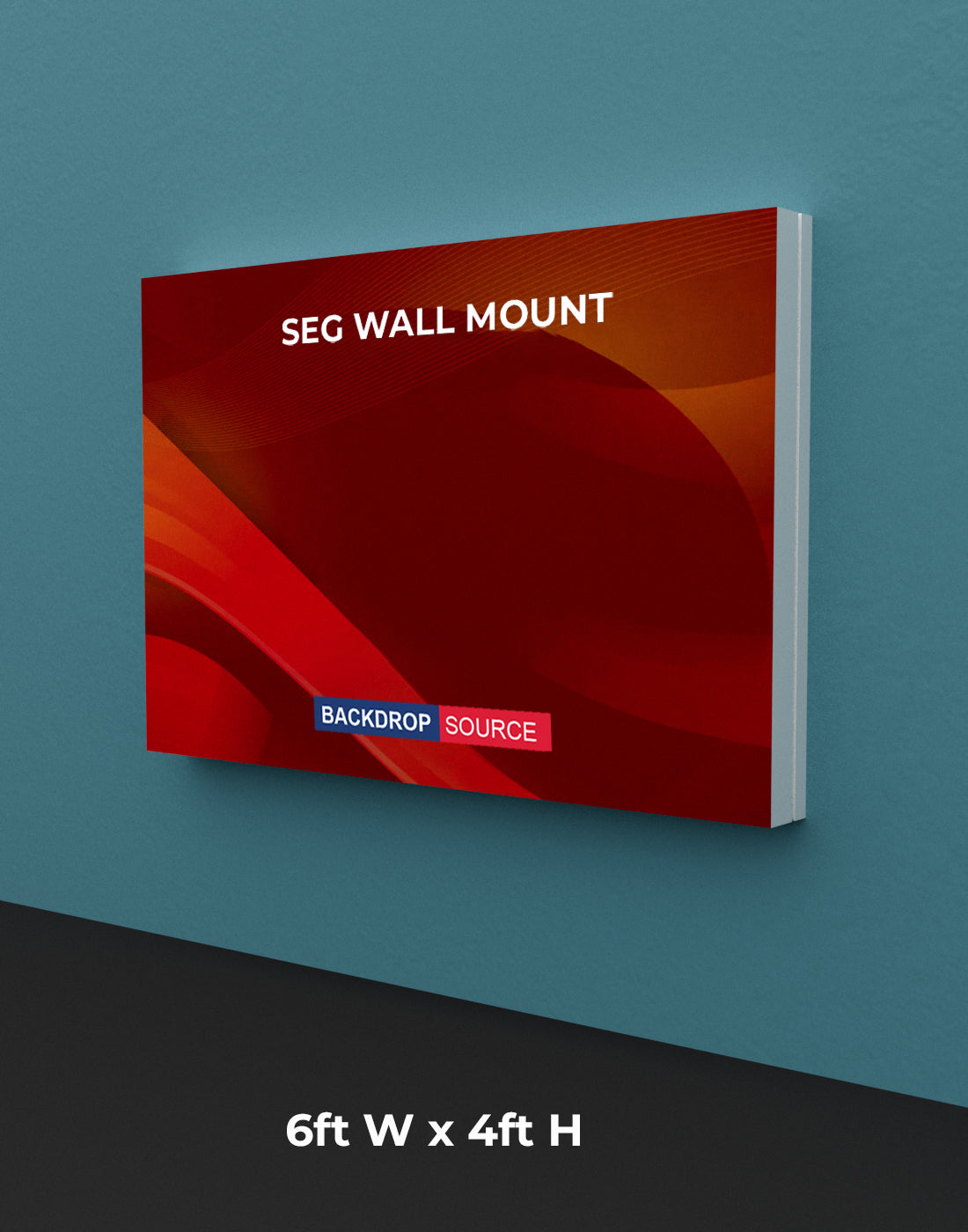 Expositor de tela SEG montado en la pared