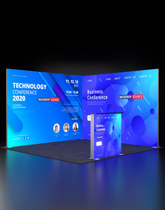 Exhibidor modular de caja de luz SEG de 3 metros para ferias comerciales - Modelo 4