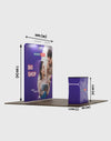 Kit de exhibición 3 en 1 Exhibit Pro recto de 3 m x 3 m con estuche rígido para podio