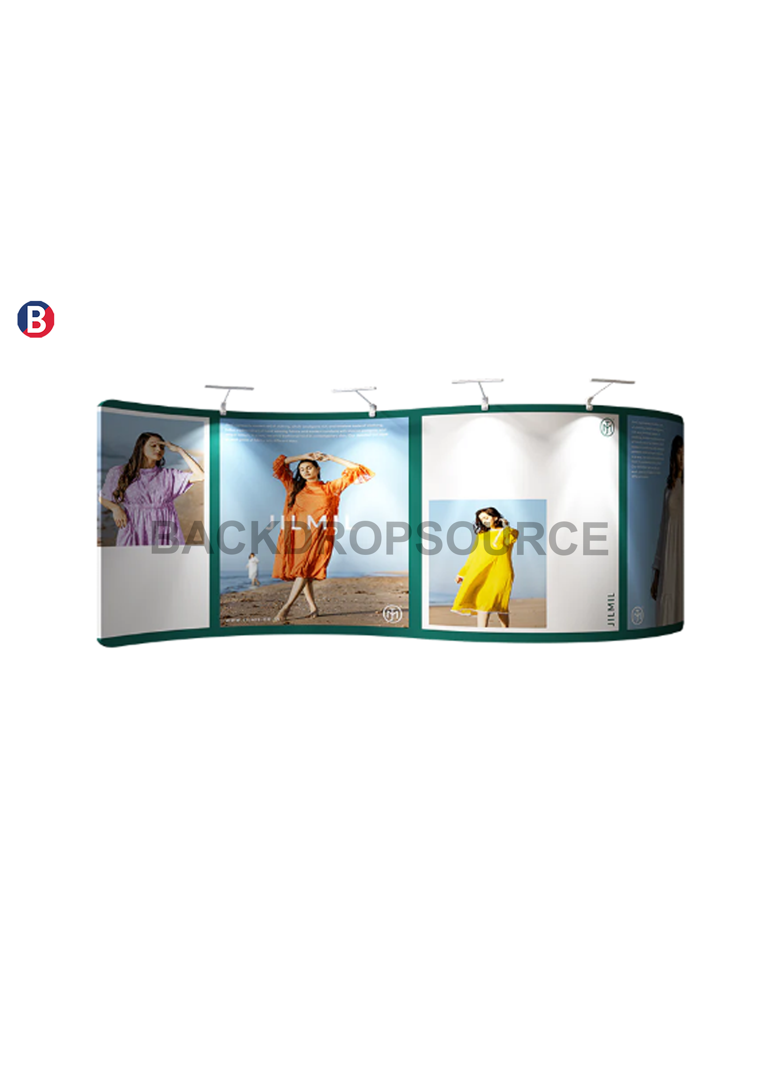 S Shape Wave Tension Fabric Media Wall