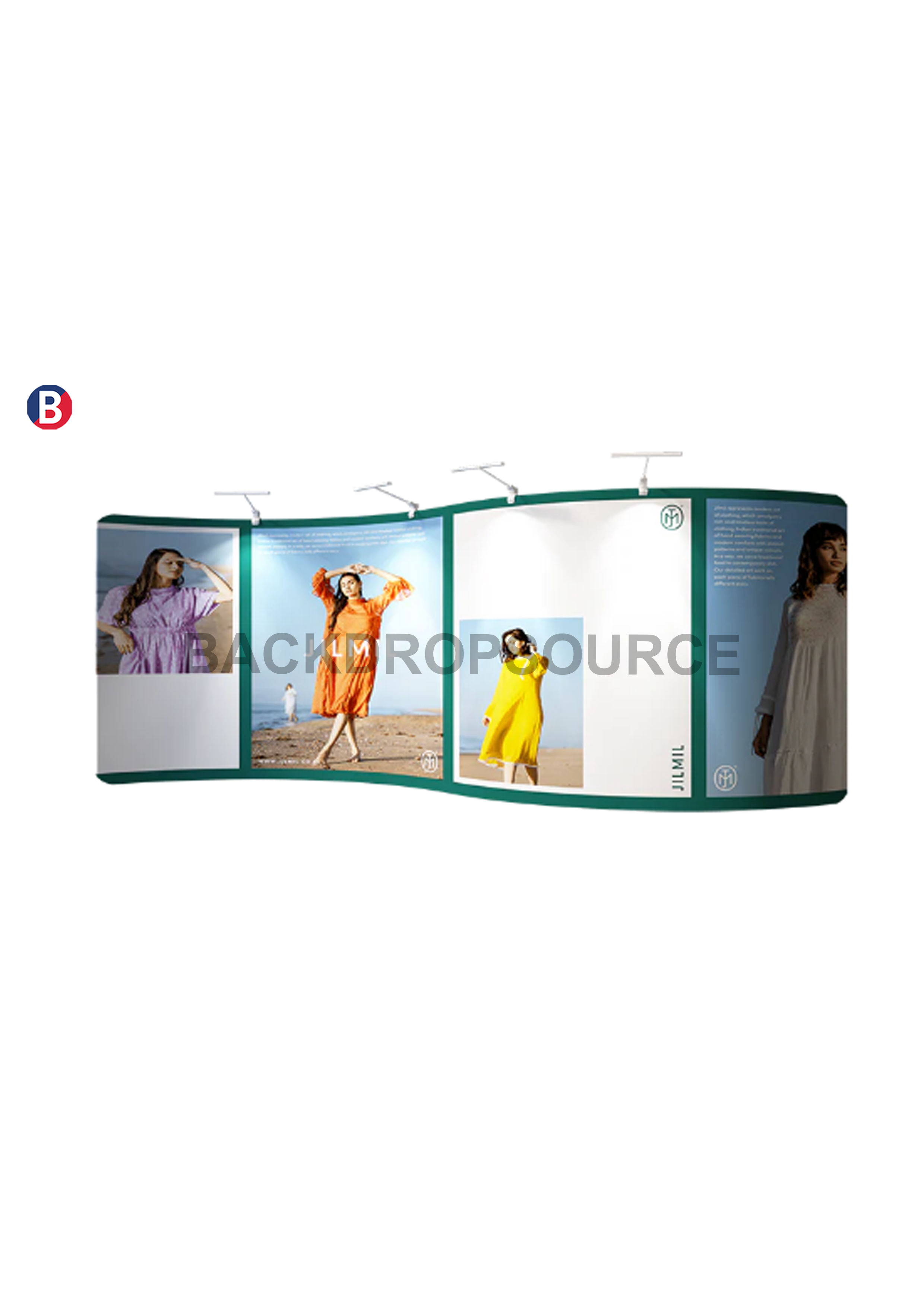 S Shape Wave Tension Fabric Media Wall