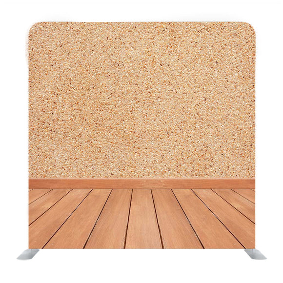 Sand Textured wall with Wooden Floor Media Wall - Backdropsource