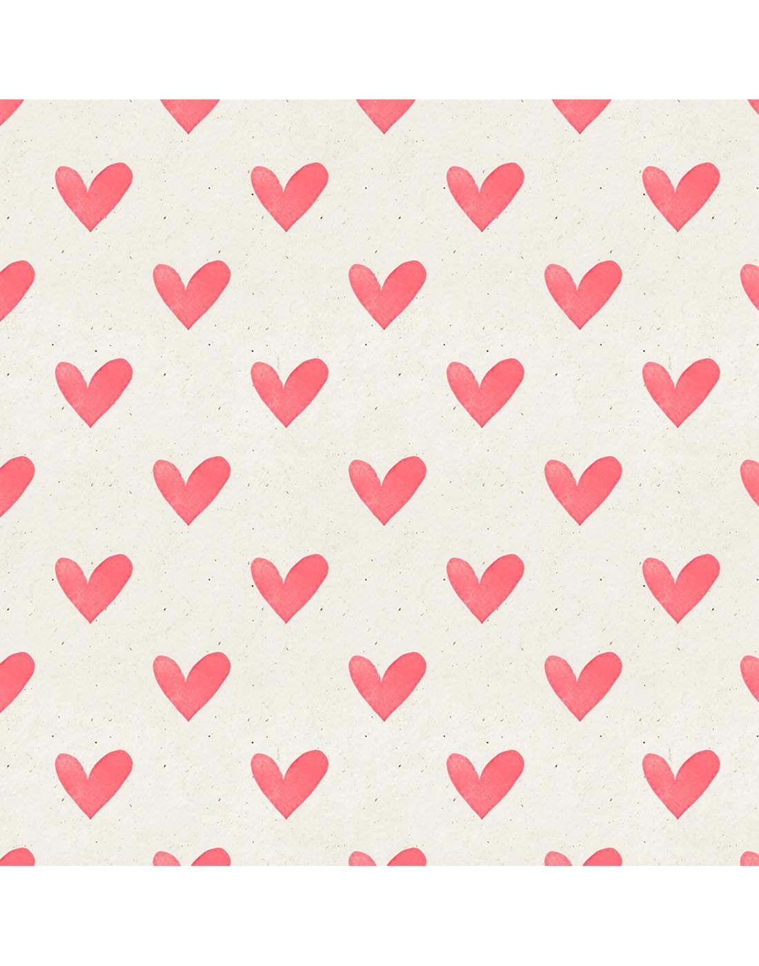 Seamless Watercolor Heart Pattern on Paper Texture Backdrop