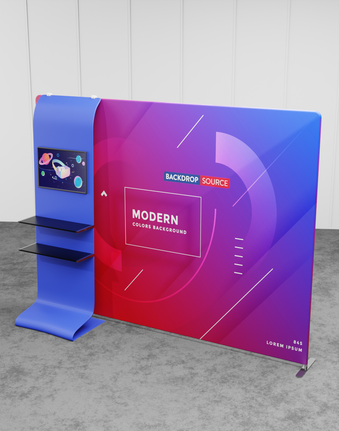 Muro multimedia con accesorios