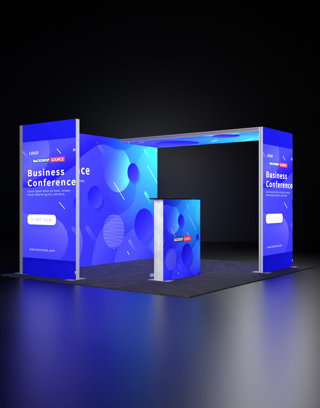 Exhibidor modular de caja de luz SEG de 3 metros para ferias comerciales - Modelo 3