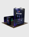 Kit de stand Ultimate de 10 x 10 con pared trasera, paredes laterales, mostrador e iluminación