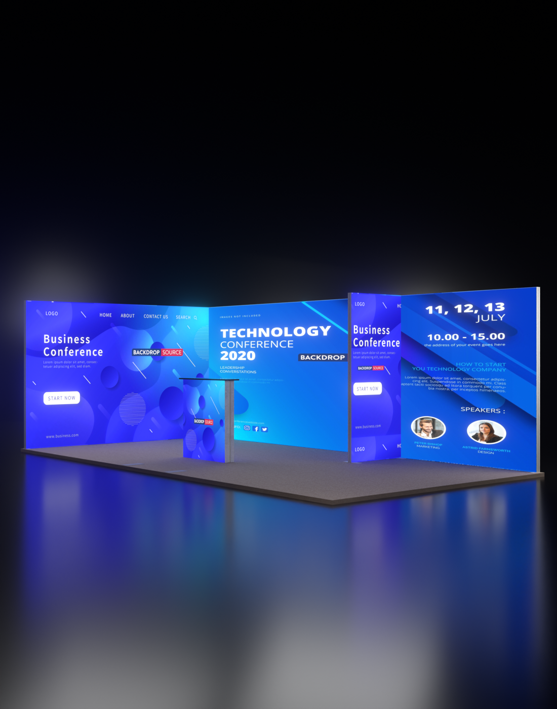 Exhibidor modular de caja de luz SEG de 20 pies para ferias comerciales - Modelo 5