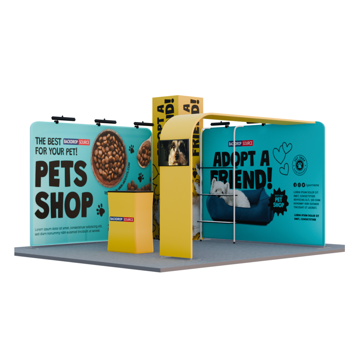 Kits de stand modular de 20 pies x 20 pies - Modelo 01
