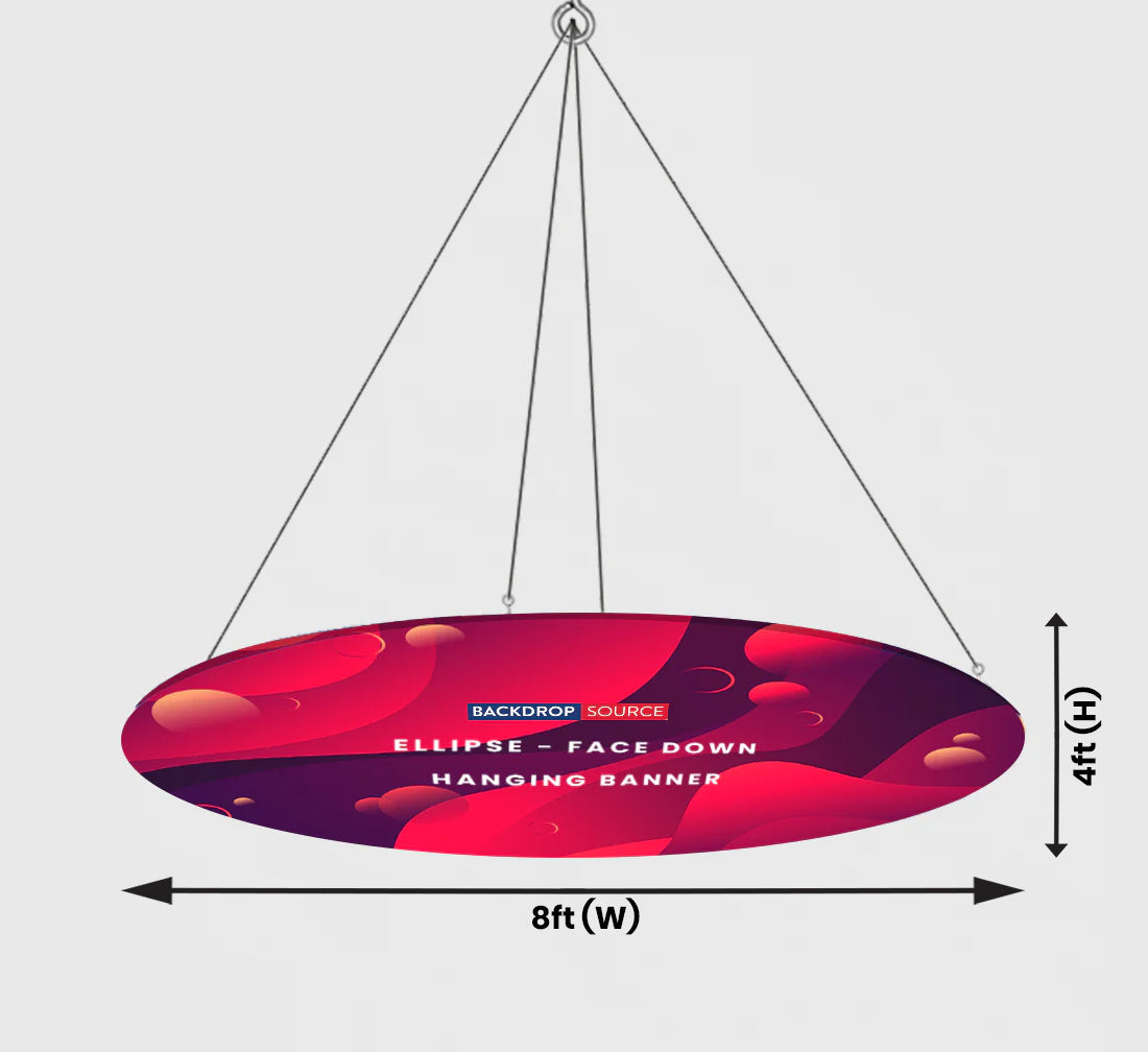 Banner colgante de elipse de tubo de cielo (boca abajo)