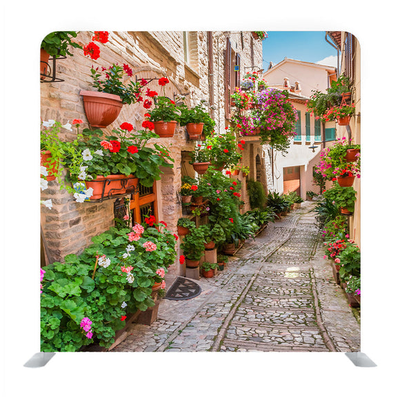 Small Town In Sunny Day Background Media Wall - Backdropsource