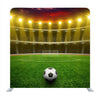 Soccer Ball On Green Stadium, Arena In Night Illuminated Bright Spotlights Background Media Wall - Backdropsource