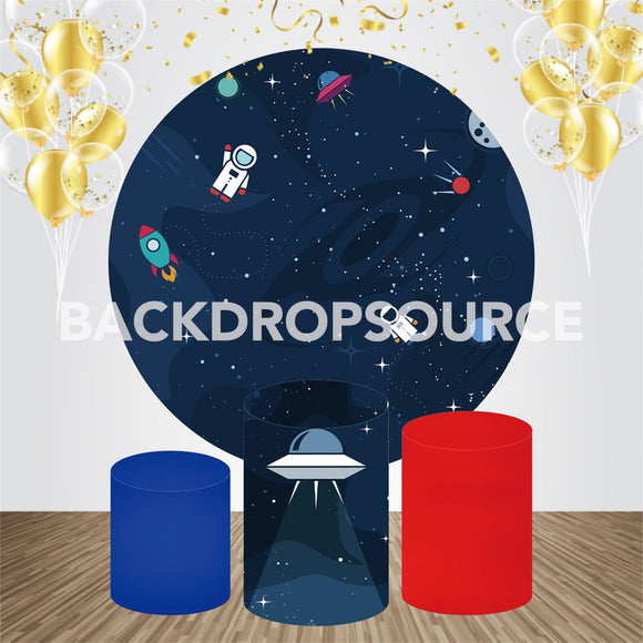 Space Themed Event Party Round Backdrop Kit - Backdropsource